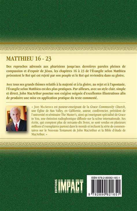 Matthieu 16-23 Tome 3 The MacArthur New Testament Commentary Matthew 16-23 French Edition Kindle Editon