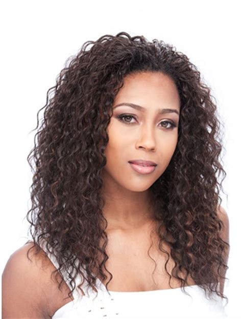 Mature Brown Curly Long Human Hair Wigs & Half Wigs