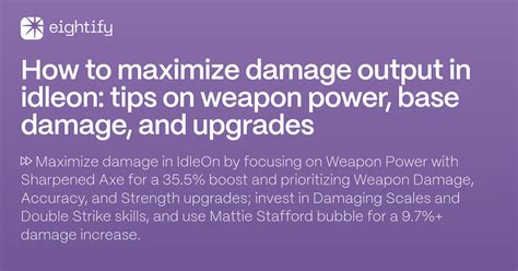 Maximize Damage Output: