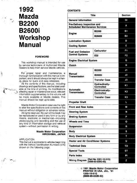 Mazda B2200 Manual PDF Reader