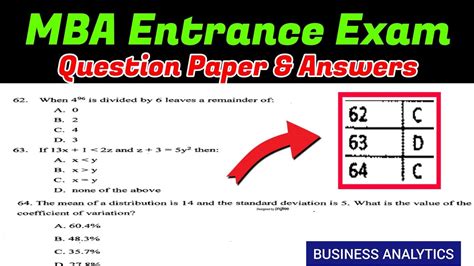 Mba Entrance Exams Question Papers Answer PDF