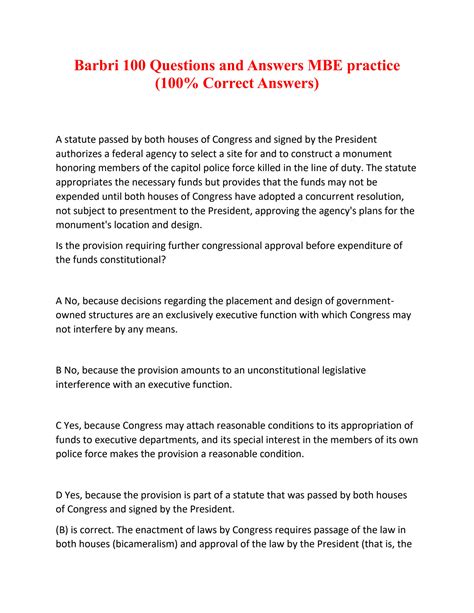 Mbe Practice Question And Answer PDF