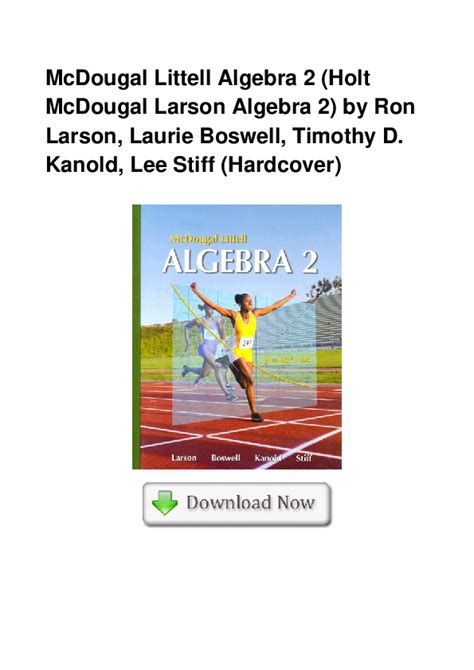 McDougal Littell Algebra Holt Larson Doc