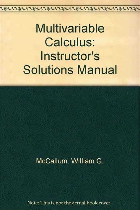 Mccallum Solutions Manual Multivariable Calculus Ebook Reader
