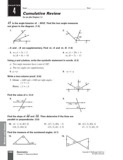 Mcdougal Geometry Cumulative Review Answer Key Doc