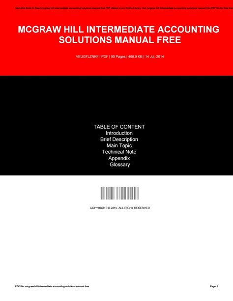 Mcgraw Hill Intermediate Accounting Problem Solutions Reader