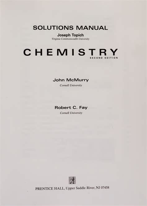 Mcmurry Fay Chemistry Solution Kindle Editon