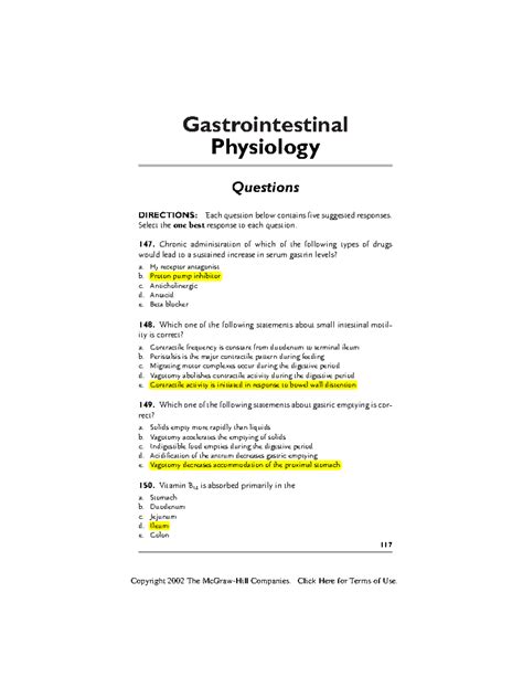 Mcq And Answers On Git System Physiology Epub