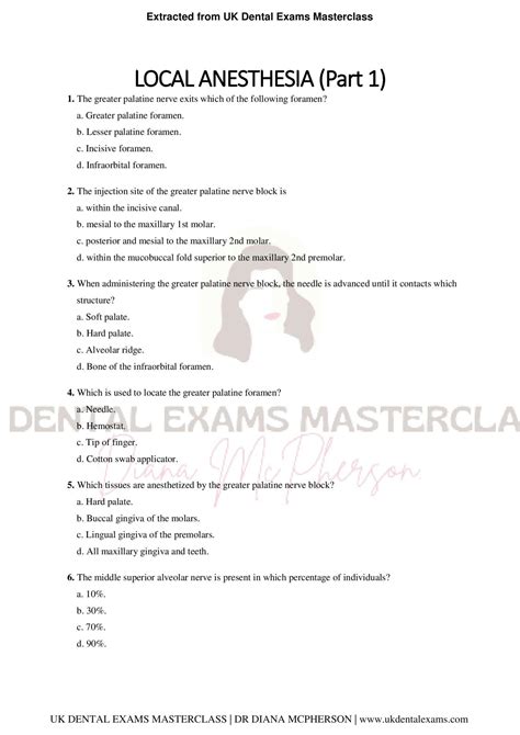 Mcqs Anesthesia Answers Doc