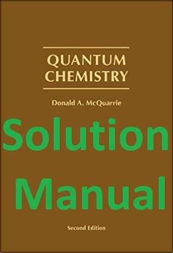 Mcquarrie Quantum Chemistry Solution Manual Kindle Editon