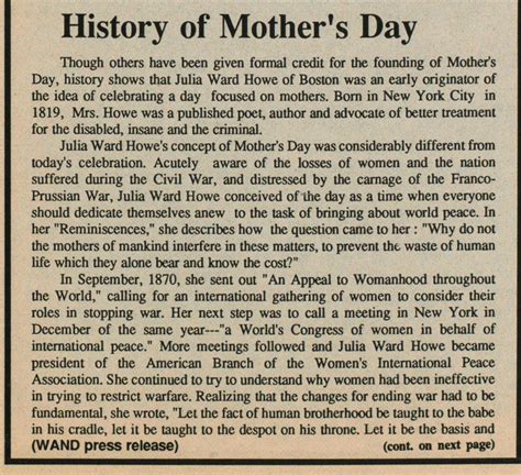 Meaning and History of Mother's Day