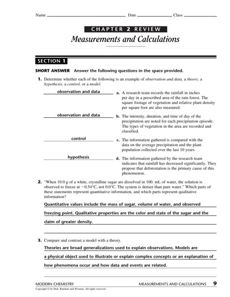 Measurement And Calculations Section 3 Review Answers Kindle Editon