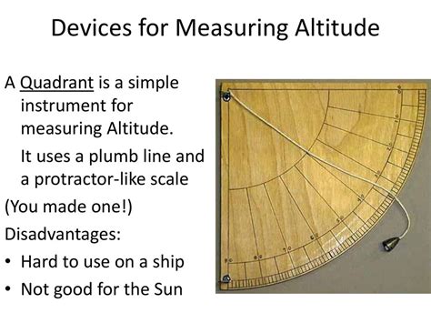 Measuring altitude: