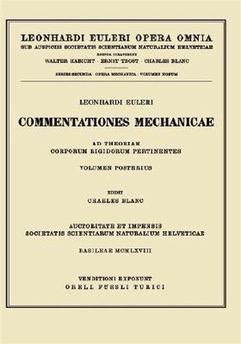 Mechanica corporum solidorum 2nd part Latin Edition Doc