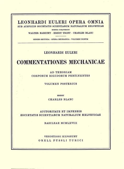 Mechanica corporum solidorum 2nd part Latin Edition Reader
