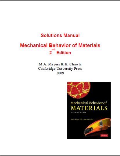 Mechanical Behavior Of Materials Meyers Solution Manual Doc