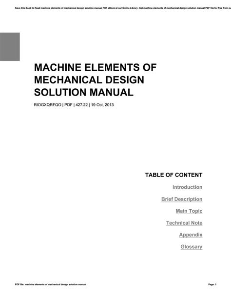 Mechanical Design Of Machine Elements Solution Manual Epub