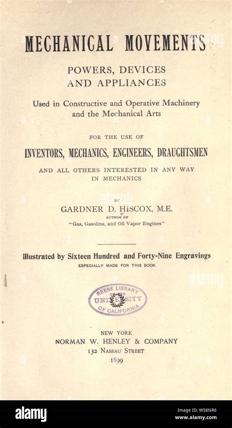 Mechanical Movements Powers Devices and Appliances Used in Constructive and Operative Machinery and the Mechanical Arts  Epub