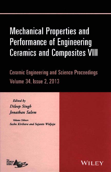 Mechanical Properties and Performance of Engineering Ceramics and Composites VIII Ceramic Engineerin Reader