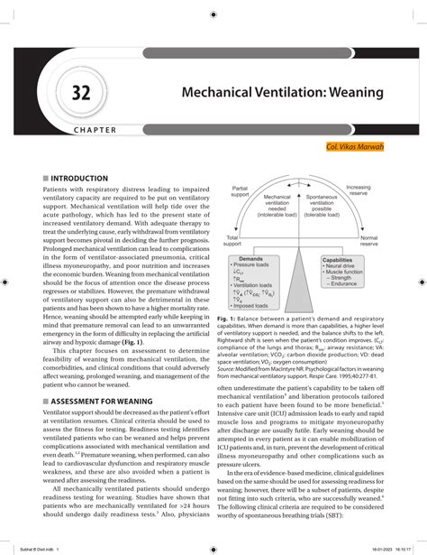 Mechanical Ventilation and Weaning 2nd Printing Doc