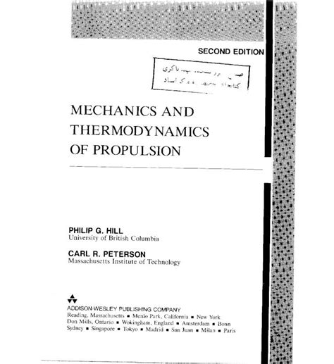 Mechanics And Thermodynamics Of Propulsion Solutions Manual Doc