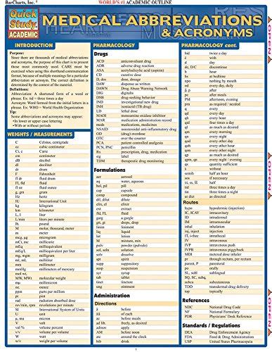 Medical Abbreviations and Acronyms Quick Study Academic Epub