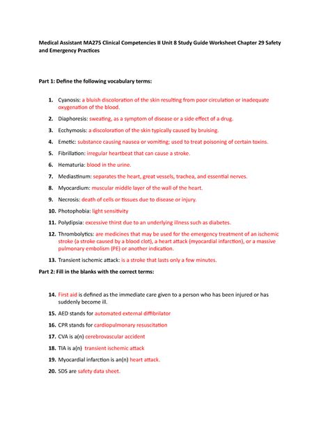 Medical Assistant Module H Answers Reader