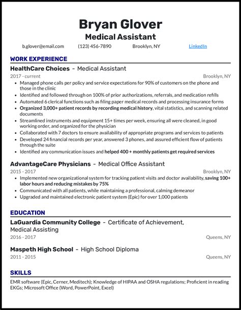 Medical Assistant Resume Templates