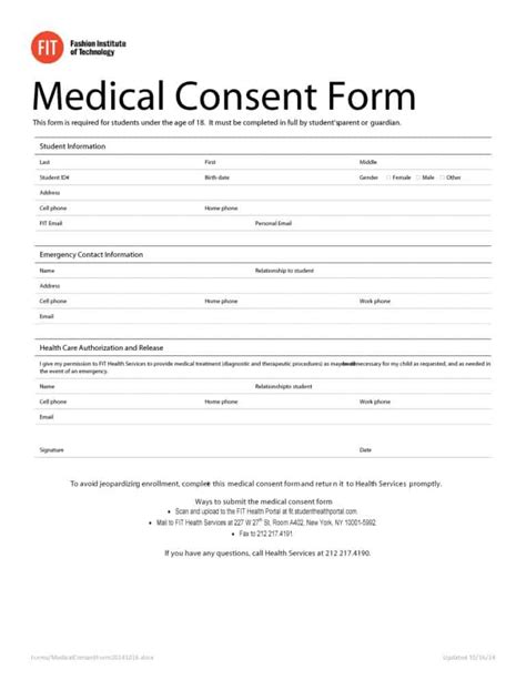 Medical Consent Forms Templates