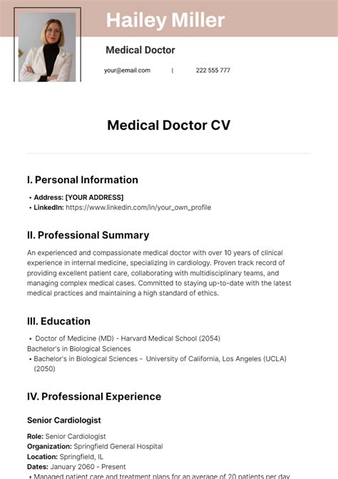 Medical Doctor Cv Template