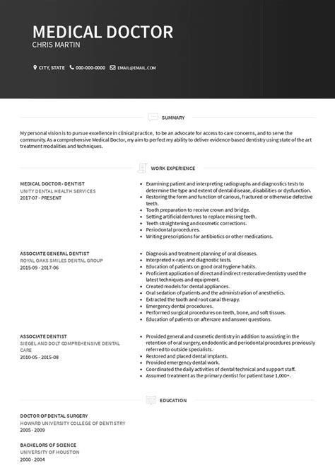 Medical Doctor Resume Template