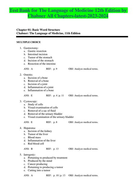 Medical Language Second Edition Answer Key Reader