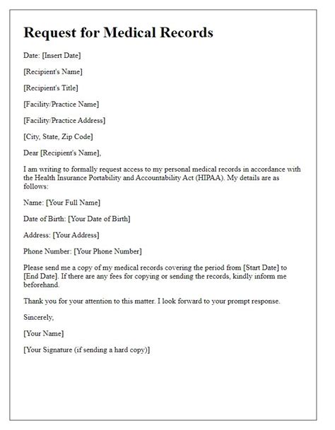 Medical Records Request Letter Template