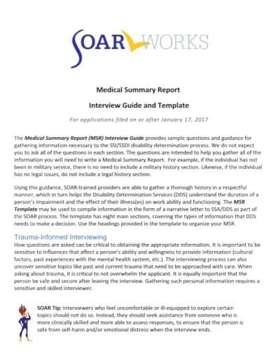 Medical Summary Report Template