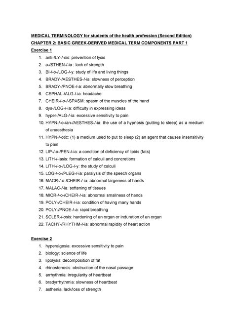 Medical Terminology Complete Second Edition Answers Doc