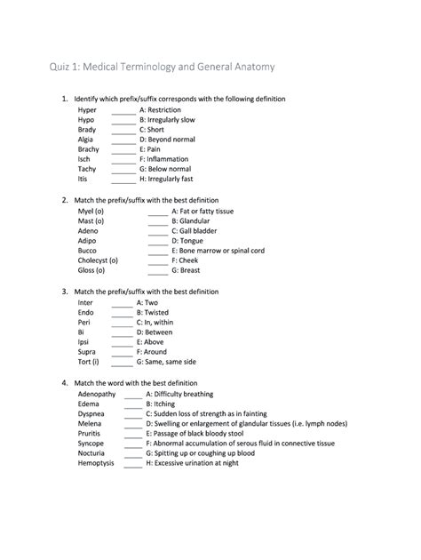 Medical Terminology Exam Answers Epub