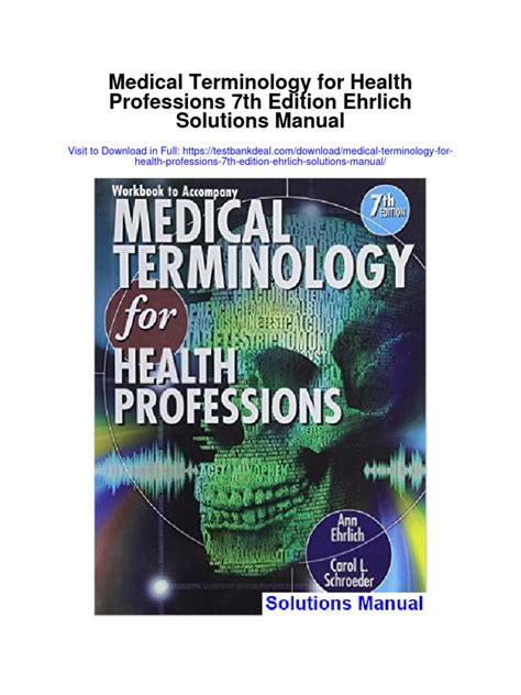 Medical Terminology For Health Professions 7th Edition Answer Key PDF