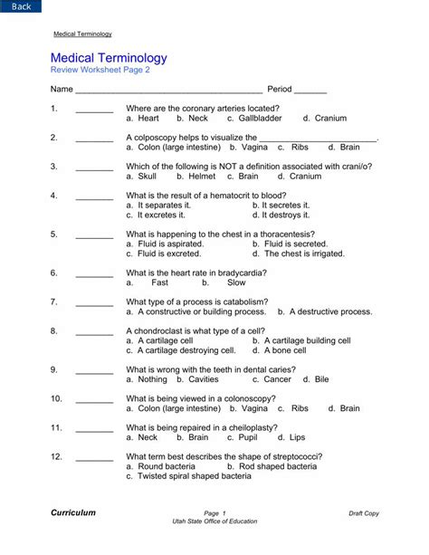 Medical Terminology Work Answer Key 7 Edition Epub