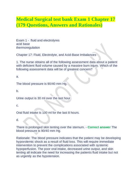 Medical surgical test bank questions Ebook Doc