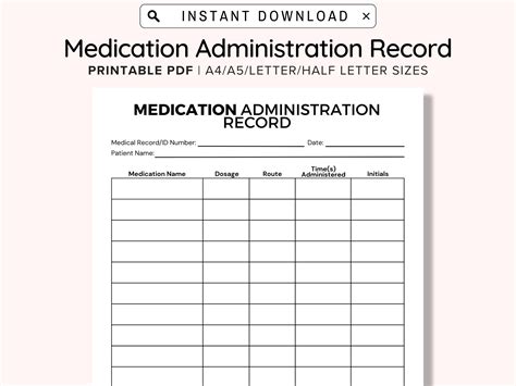 Medication Administration Record Chart