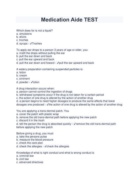 Medication Procedure Test With Answers Reader