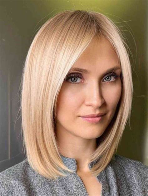 Medium Length Blonde Wigs Lace Front Straight Wigs Synthetic Wigs