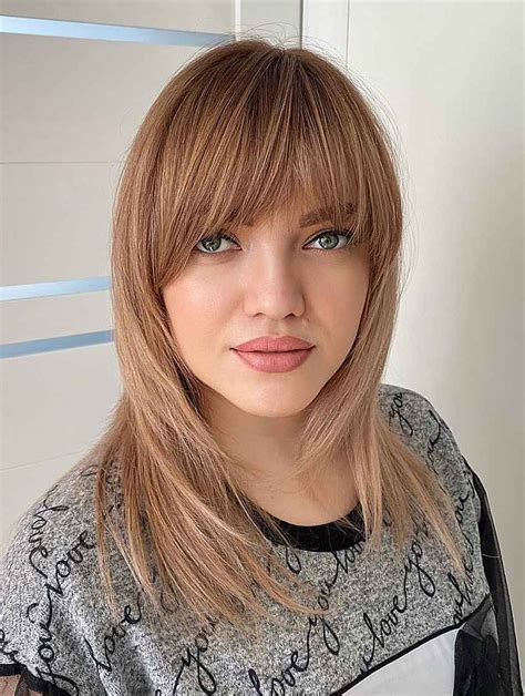 Medium Length Wigs With Bangs Synthetic Wigs Lace Straight Wigs