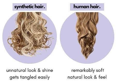 Medium Wavy Wig: Synthetic VS Human Hair