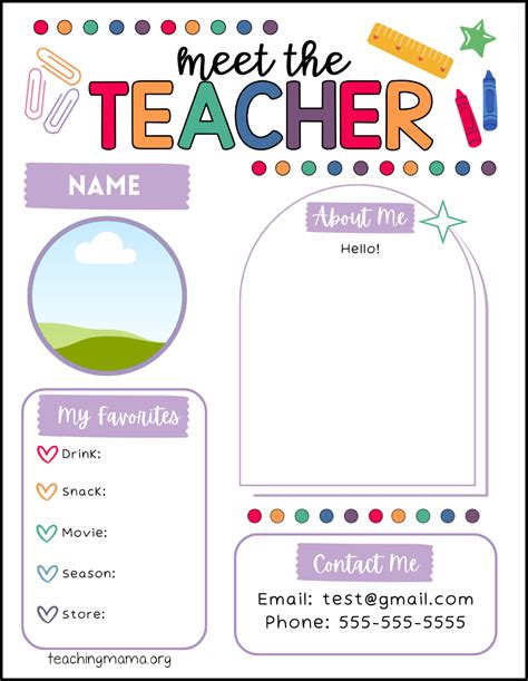 Meet The Teacher Assistant Template Free