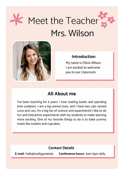 Meet The Teacher Flyer Template