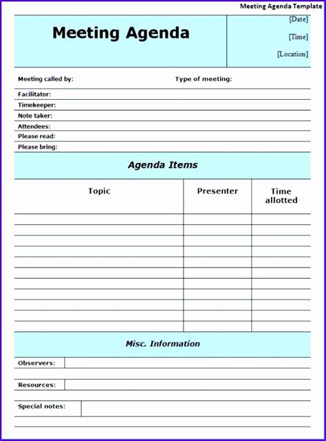 Meeting Minutes Template In Excel