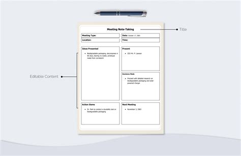 Meeting Note Taking Template