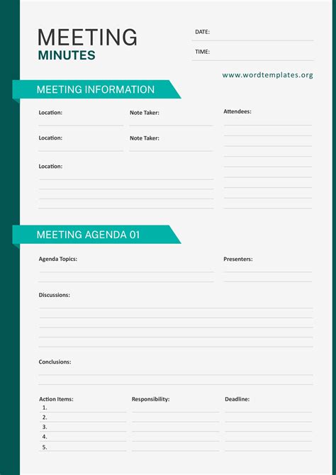 Meeting Notes Template Word
