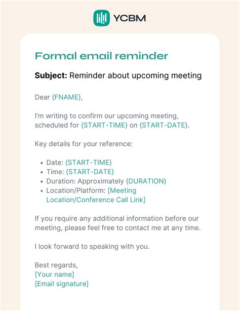 Meeting Reminder Email Template